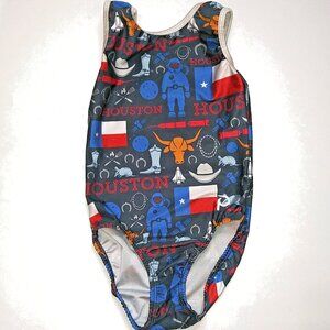 Plum Practicewear Gymnastics Leotard Houston Texas Theme Child Large CL